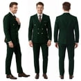 thumbnail image 2 of Beauty-Emily Men's Classic Double-Breasted Suit Set – Slim Fit Two-Piece Blazer & Pants with Gold Button Detail, Formal Business Suit for Office, Wedding & Events, 2 of 8