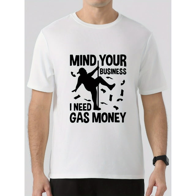 Men's Casual Short-Sleeve T-Shirt with Unique Cartoon Print - Crew Neck, Machine Washable - Perfect for Summer