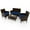 Navy, variant on Costway 4 Metal Breathable Outdoor Conversation Sets with Loveseat and Table, Brown/Beige