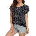 thumbnail image 2 of Pompotops T-shirt Décontracté pour Femmes Imprimé Manches Courtes Fermeture Éclair Pull Blouse Tops, 2 of 8