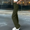 thumbnail image 5 of ManxiVoo High Waist Cargo Pants for Women Loose Fit Wide Leg Trousers for Travel and Hiking XXXXL Size Green, 5 of 8