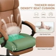 thumbnail image 4 of Executive Office Chair with Footrest,90-155°Adjustable Reclining Office Chair, Thick Leather Chair with Lumbar Support,  Ergonomic Computer Desk Chair for Home Office (Brown), 4 of 7
