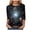 Dark Gray, variant on Womens Dreamy Galaxy Blouses Starry Sky Print 3/4 Sleeve Crew Neck Loose Fit Casual Summer Tops