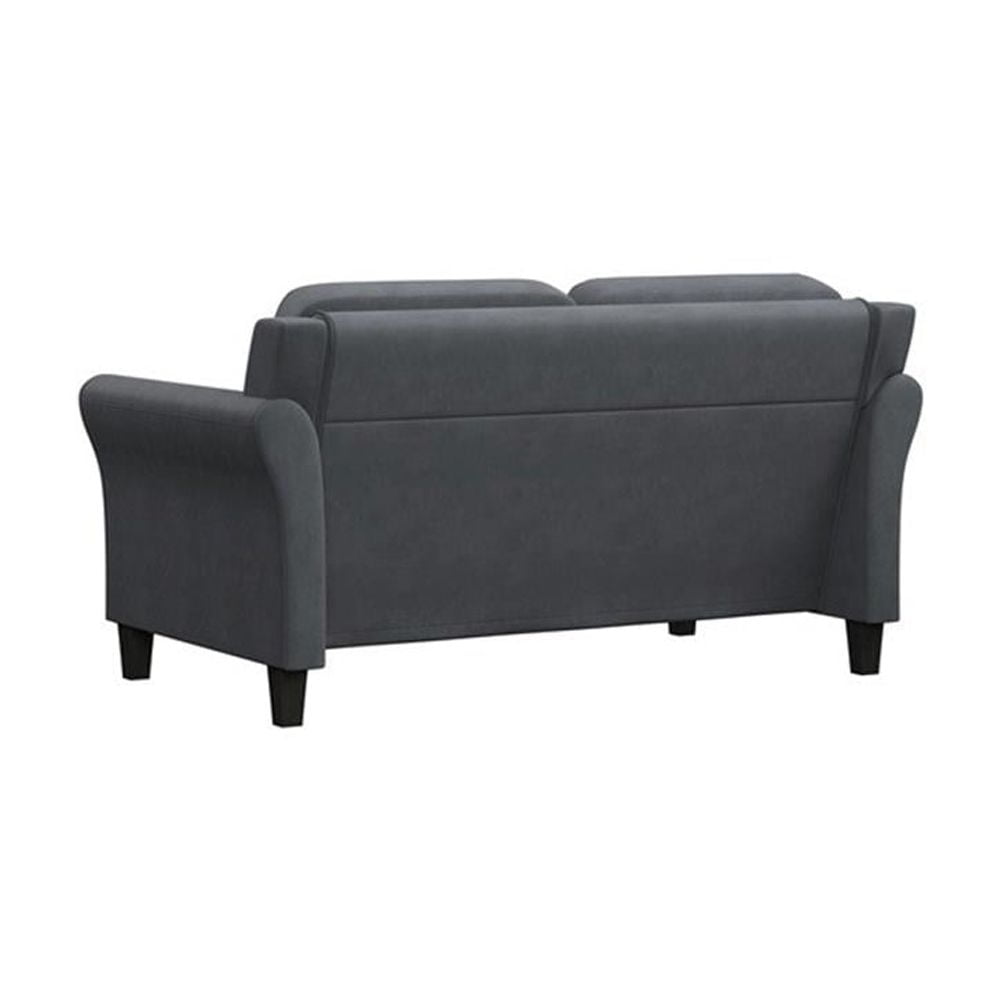 Hawthorne Collections Microfiber Dark Gray Loveseat Rectangular Premium Foam 56.3" Minimal Assembly