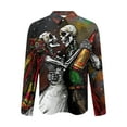 thumbnail image 4 of Zylanna Men's Button up Shirts, Breathable Long Sleeve Turndown Collar Halloween Print Casual Shirts for Men Multicolor, 4 of 5