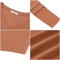 thumbnail image 5 of UVN Fall Blouses for Women Long Sleeve V Neck Tunic Tops Casual Hollow Out Curved Hem Dressy Shirts, 5 of 8