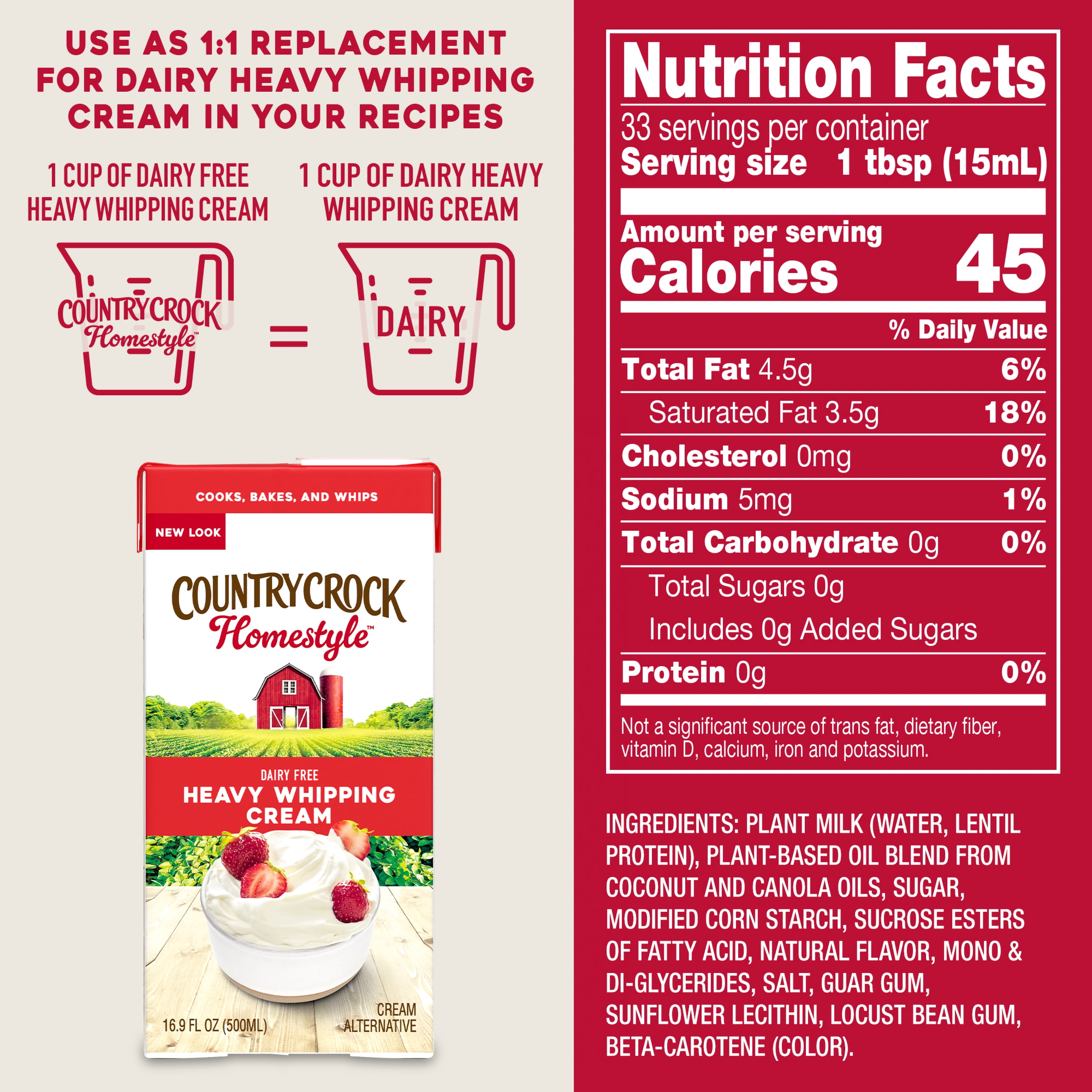 Country Crock Homestyle™ Dairy Free Heavy Whipping Cream (Refrigerated)