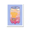 thumbnail image 3 of Póster con impresión en HD de latas de leche de plátano y sudor de coral, arte de pared de melocotón, pintura en lienzo, latas de dibujos animados, decoración del hogar de la sala de té real, 3 of 5