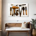 thumbnail image 3 of Elephant Stock Golden Tools Hair Salon Wall Art - Horizontal Canvas Wall Art - Living Room Wall Decor - Fashion And Beauty Canvas - Brown And Gold Decor - 45" x 30", 3 of 8