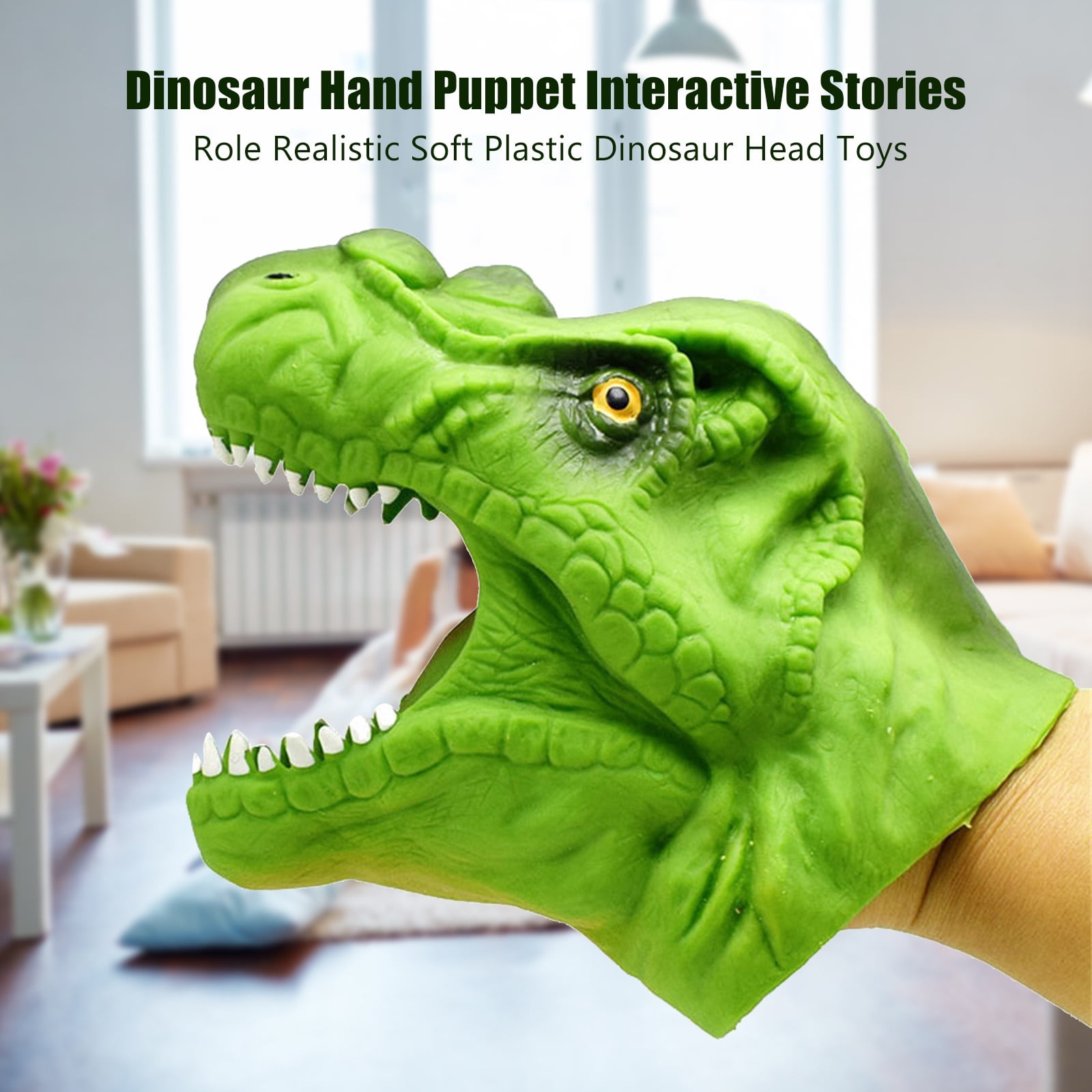 Dinosaur Hand Puppet T-Rex Tyrannosaurus Dinosaur Realistic Soft Plastic Toy 
