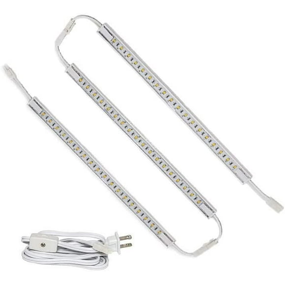 Nadair Led Under Cabinet Light Bars 3-Pack, Plug-in, Easy Installation, 110 Lumens, 3000K