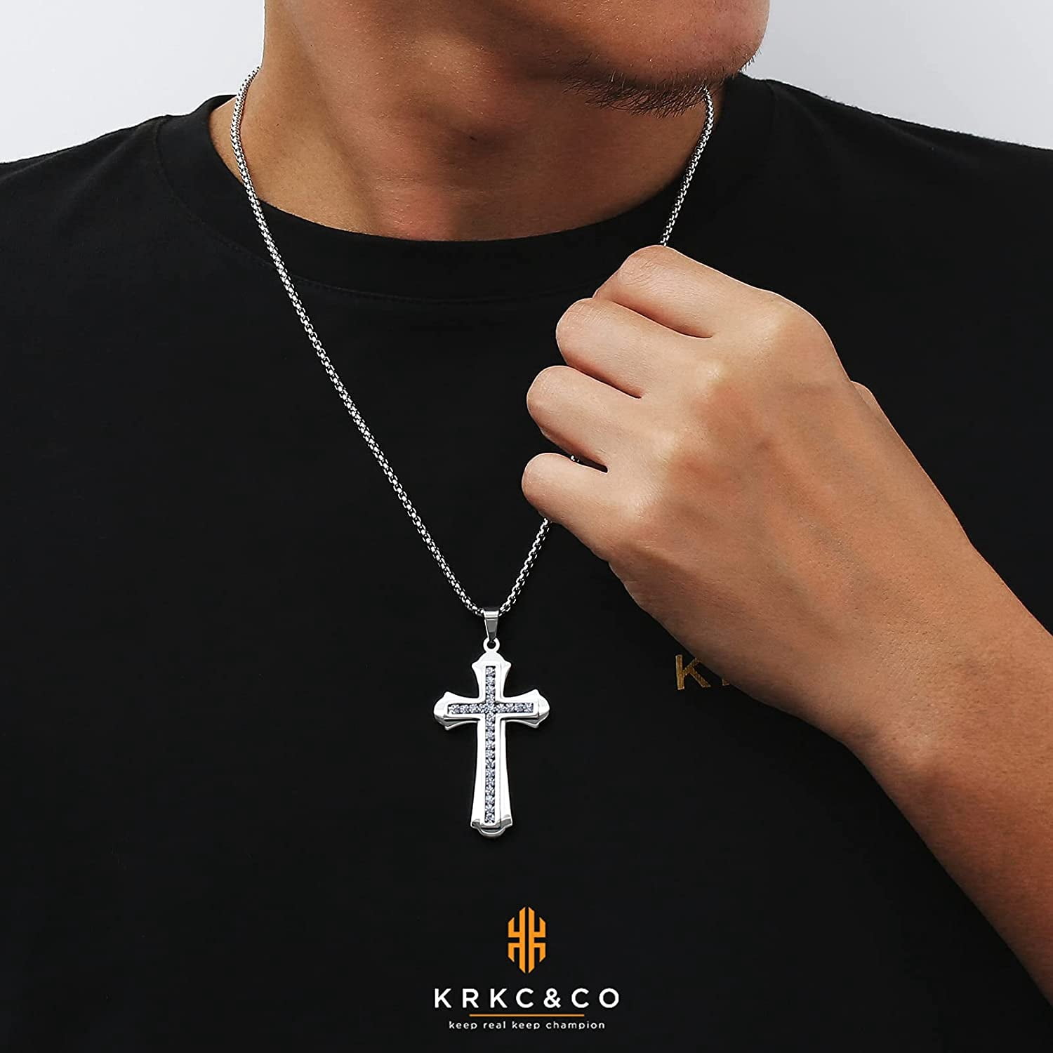 Cross Necklace, 18K Gold Plated 