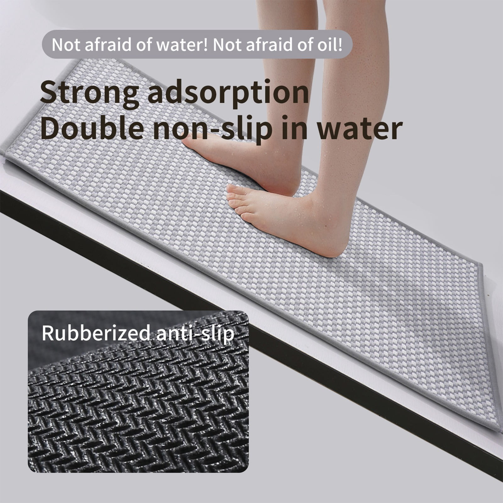 Non-Slip Absorbent Bathroom Carpet, Soft Polyester Rug for Bedroom and Bathroom, Machine Washable, Comfortable and Practical for Everyday Use