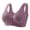 Purple 42C, variant on Mid-aged Female Bra Plus Size Elastic Front Button Closure Floral Lace Shockproof Push-up Anti-snagging Wireless Mother Daily Bra