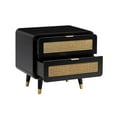 thumbnail image 5 of TOV Furniture Christine 2-Drawer Acacia Black Nightstand With Natural Cane, 5 of 8