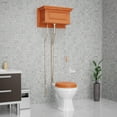 thumbnail image 2 of Renovators Supply High Tank Pull Chain Toilet w/Light Oak Raised High Tank 70" to 74" Adjustable Height Brass L Pipe and Elongated Toilet Bowl, 2 of 11