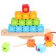 thumbnail image 1 of Juguete De Cuentas De Cordones De Madera Para Niños, Apilador De Madera, Bloques De Construcción Educativos, Juguete Para Enhebrar Vogacara FN005580-00, 1 of 6