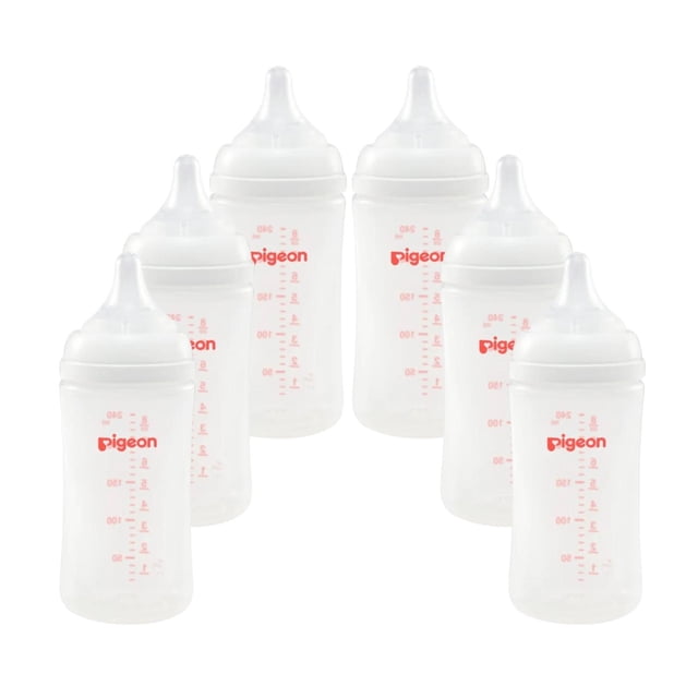 Pack 6 Biberones Pigeon Softouch 240ml/8oz Anticolicos 3m+