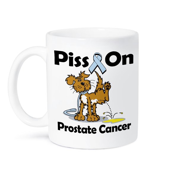 3dRose, Piss On Prostate Cancer Awareness Ribbon Cause Design, 15oz Mug