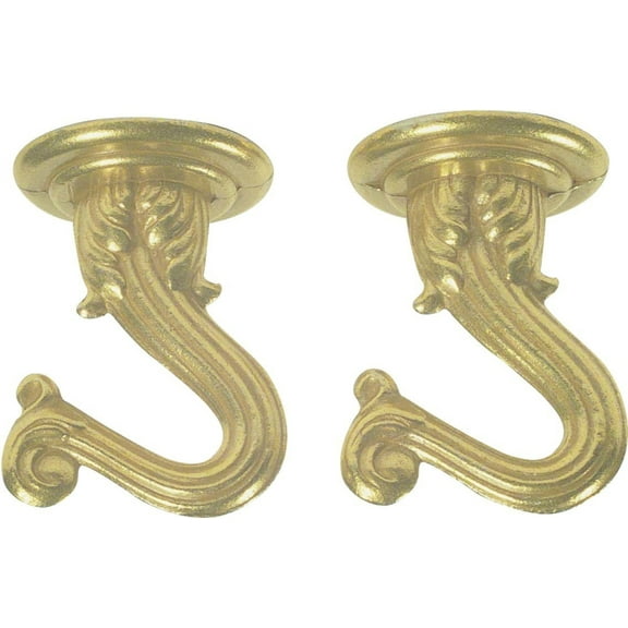 Westinghouse 1-1/2 In. Polished Brass Steel Swag Hook (2-Pack) 70450