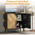 thumbnail image 2 of Garvee Storage Cabinet 31.5 x 15.8 x 29.3", Geometric Patterns Sideboard, Oak & Black, 2 of 8