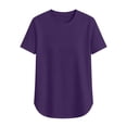thumbnail image 4 of Womens Yoga Short Sleeve T-Shirt Loose Fit Athletic Active Top Purple,2XL, 4 of 8