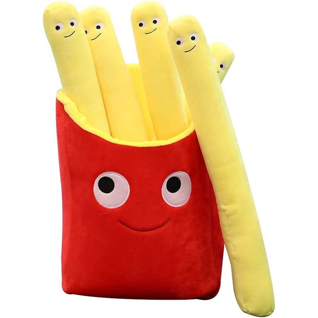 Almohada rellena de felpa de comida y patatas fritas de 40cm, cojín de sofá suave creativo de dibujos animados, juguetes bonitos para niños, decoración del hogar