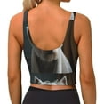 thumbnail image 4 of Picia Dog Wrapped in Towel 1 Sports Bra for Women,Padded Strappy Sports Bras Medium Support Yoga Bra with Removable Cups,Running Yoga Bra-X-Large, 4 of 9