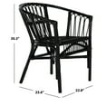 thumbnail image 5 of SAFAVIEH Adriana Solid Rattan Armchair, Black, Set of 2, 5 of 7