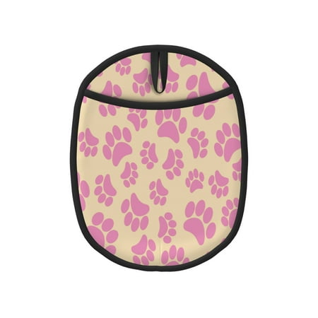 

1 Pc Silicone Pot Mat Mitten Heat-Resistant Quilted Liner Oven Hot Pads With Pockets For Women Men Kitchen Cooking Bbq Baking Animal Cat Footprints