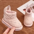 thumbnail image 3 of BFHHYA Toddlers' Boys Girls Fleece-Lined Ankle Snow Boots Non-Slip Soft Sole First-Walker Shoes Side Zipper Warm Boots for Family Visits, 3 of 6