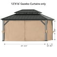 thumbnail image 6 of Covered Outdoor  12'x16' Gazebo Curtain Replacement, 4-Panel Sidewalls, Zippered Privacy Curtains (Curtain Only), 6 of 8