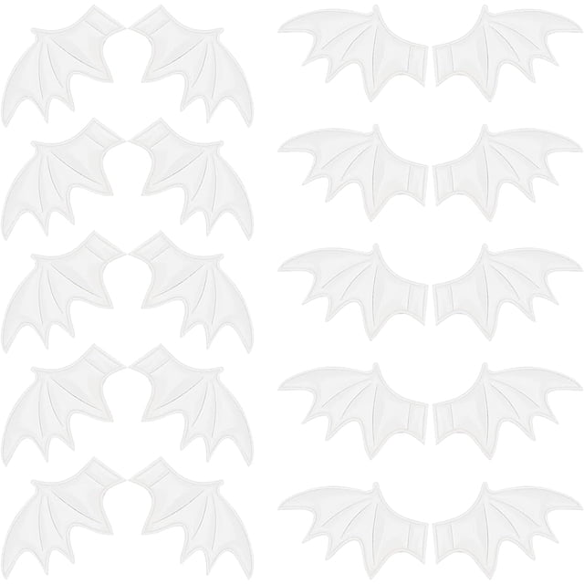 2 estilos de 40 alas de murciélago de cuero para manualidades, decoraciones de murciélagos espeluznantes para adornos de cabello y accesorios de disfraz (plateados)