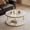 White Marble, variant on HarmonyStrings 36" Coffee Tables with Storage, 2-Tier Round Coffee Table, Center Table for Living Room, Furniture for Small Spaces-Black Round