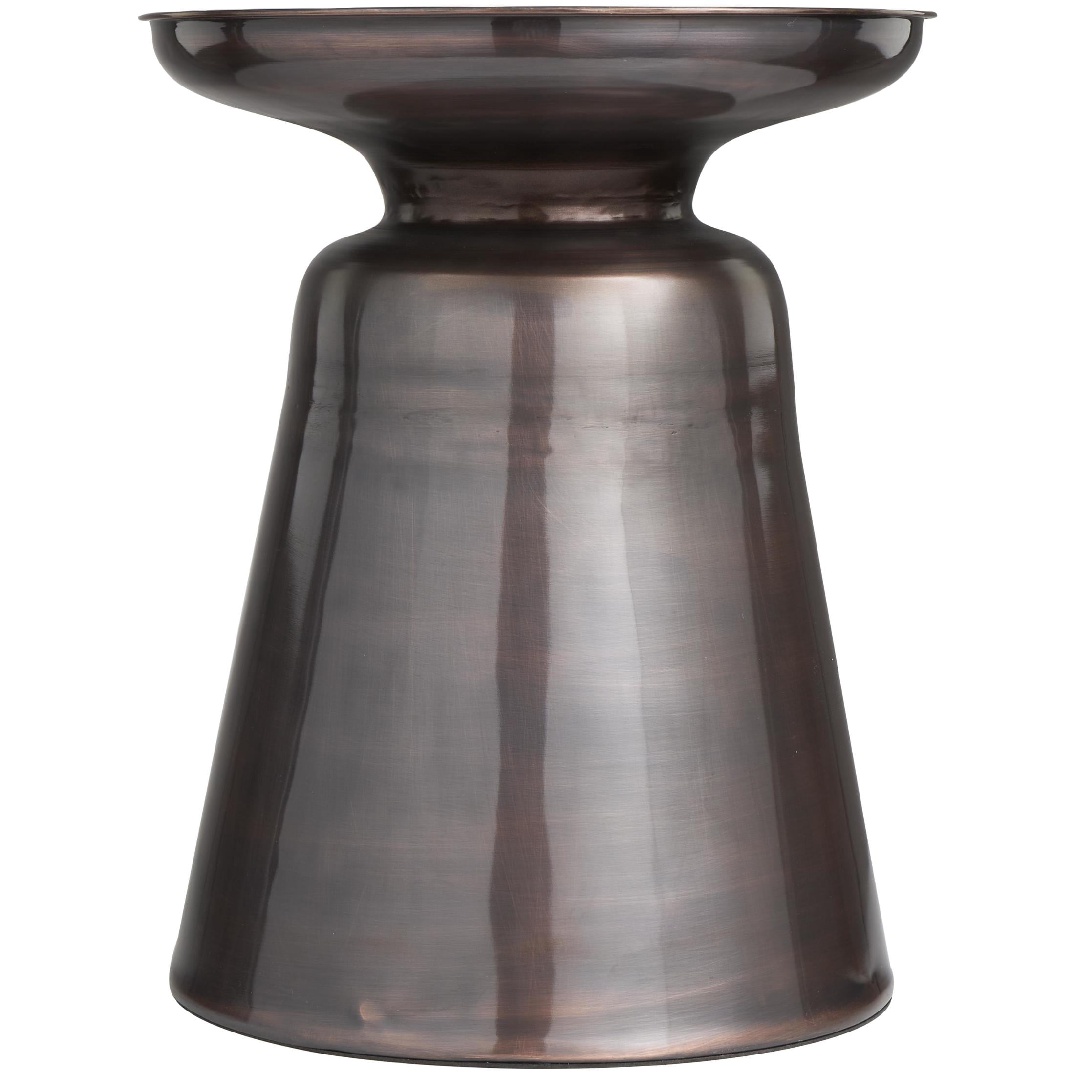 DecMode 15" x 19" Copper Metal Accent Table with Bell Shaped Base, 1-Piece