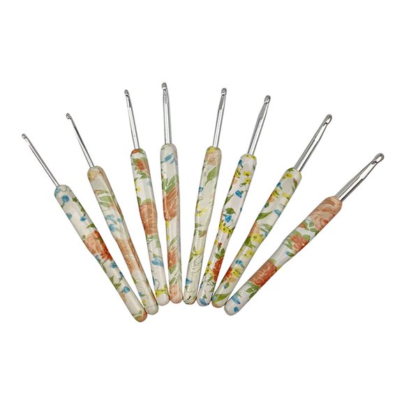 8Pieces Ergonomic Handle Crochet Hook 2.0mm-6mm Ergonomic Crochet Hook Set Crochet Needle for Crocheting Weaving