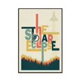 thumbnail image 1 of Solar Eclipse - Typography with Trees & Spaceship - Lantern Press Artwork (24x36 Framed Gallery Wrapped Stretched Canvas), 1 of 1