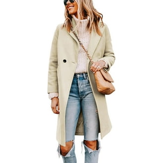 Kensie Women's Wool Blend Herringbone Zip Up Coat with Trim and