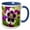 Blue/White, variant on 3drose, Pretty Purple N White Columbine, 11oz Two-tone Blue Mug