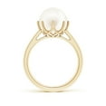 thumbnail image 2 of Angara Rings - Freshwater Cultured Pearl Solitaire Crown Ring in 14K Yellow Gold for Women | June Birthstone Jewelry, Birthday, Anniversary, Jewelry Gift for Women, 2 of 9