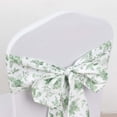 thumbnail image 5 of Efavormart 5 Pack Dusty Sage Green Floral Polyester Chair Sashes 6"x108", 5 of 10