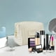 thumbnail image 4 of Neceser de terciopelo a rayas bordadas | Neceser de maquillaje de poliéster impermeable | Organizador de artículos de aseo de viaje con cremallera, 4 of 6