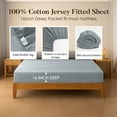 thumbnail image 4 of Dan River Queen Fitted Bottom Sheet only Jersey Knit Cotton Soft Absorbent with Deep Pocket - Silver, 4 of 10