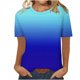 thumbnail image 2 of Camisas de Manga Corta para las Mujeres Imprimir Cuello Redondo Blusa, Camiseta de Moda para Verano Y Primavera Casual, 2 of 5