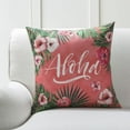 thumbnail image 2 of Phantoscope Tropical Series Decorative Throw Pillow Cover, 18" x 18”, Flamingo Cactus, 4 Pack, 2 of 4