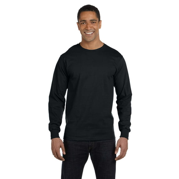 Gildan G840 Adult 50/50 Long-Sleeve T-Shirt, Black, S, Pack Of 6, Mens T-Shirts