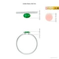 thumbnail image 5 of ANGARA Natural Oval Emerald Off-Centered Solitaire Ring With Diamonds in 925 Sterling Silver for Women (Size-6x4mm) | May Birthstone, Anniversary, Jewelry Gift for Women | Natural Emerald Ring, 5 of 9