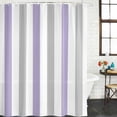 thumbnail image 3 of Purple Grey Stripe Waterproof Fabric Shower Curtain,Modern Farmhouse Vertical Striped Waterproof Fabric Shower Curtain for Bathroom Curtains Bathtubs Shower Curtains with 12 Hooks Standard 60x72, 3 of 8