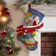 thumbnail image 2 of Bucilla Felt Stocking Applique Kit 18" Long-Rocket Ship Santa, 2 of 8