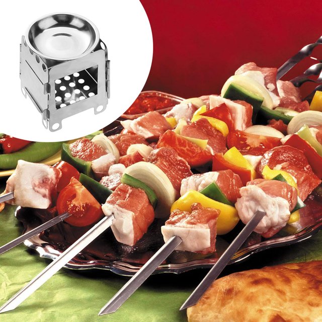 Estufa de acero inoxidable para acampar al aire libre con bandeja de alcohol Estufa de leña plegable-179014 Tmvgtek 5az1bj8xz2vn5qh1